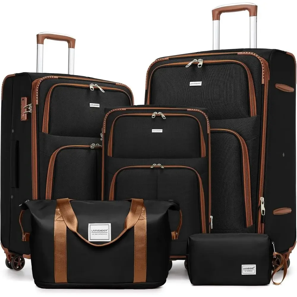 Expandable Hard Shell Luggage Set - 5-Piece Expandable Suitcase Set with Spinner
