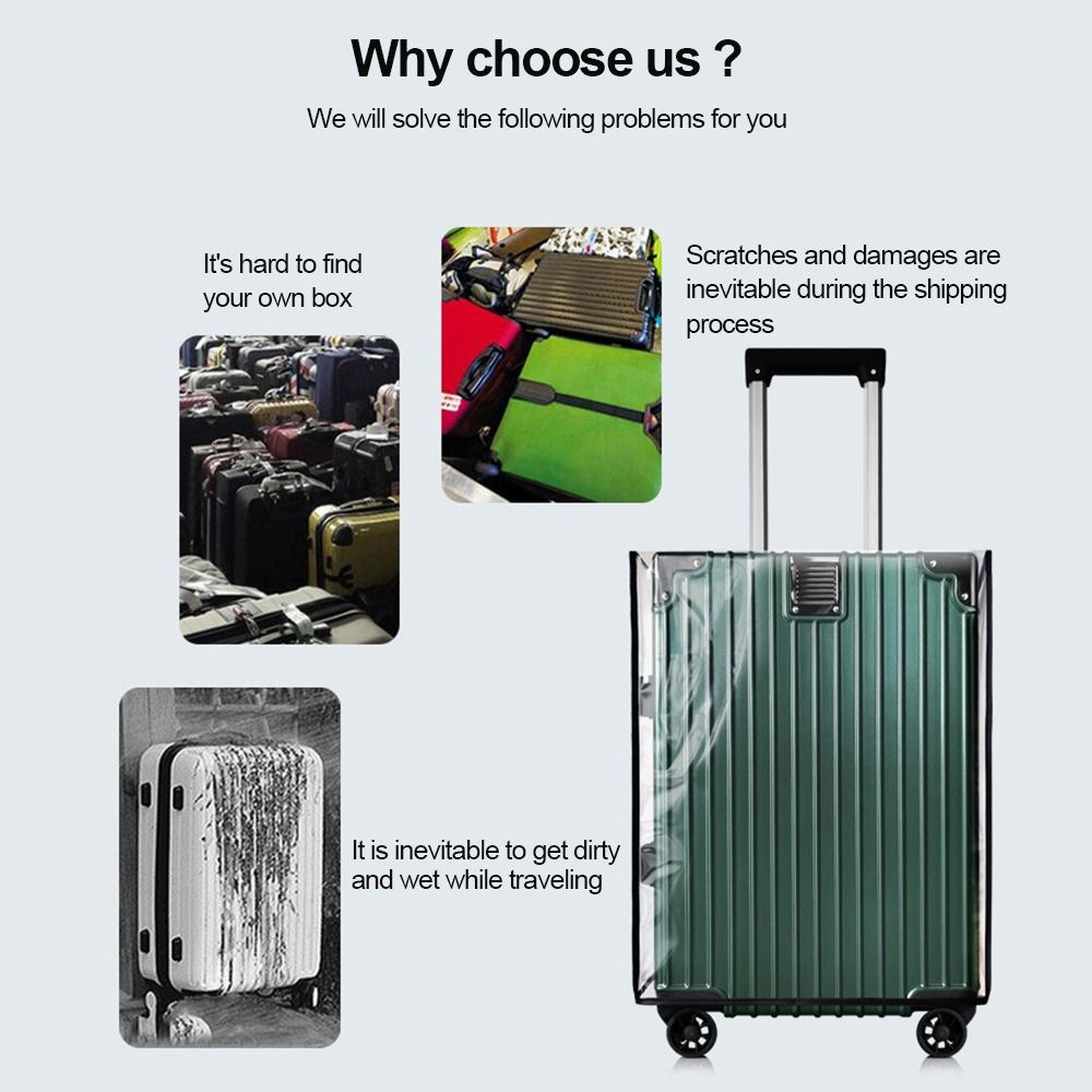 Waterproof Suitcase Cover Protector - Durable Full Transparent Luggage Protector Cover