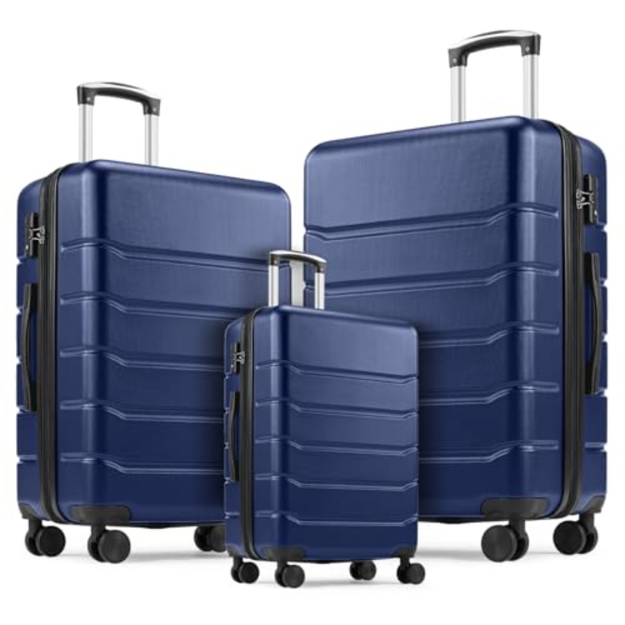 Expandable Hard Shell Luggage Set - 3 Pieces Luggage Set for Travel: