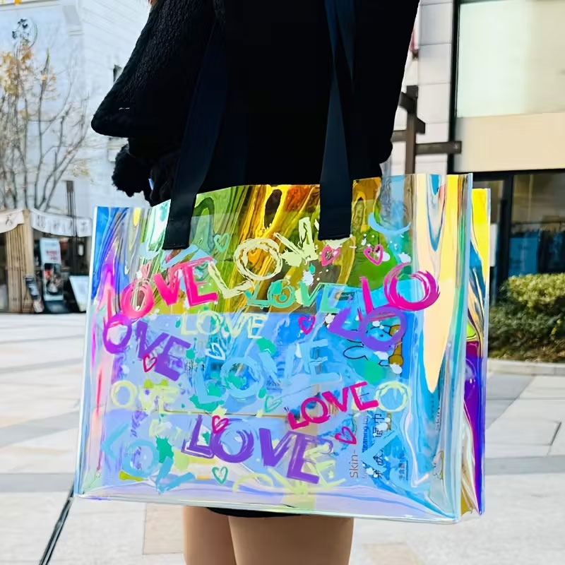 Handbags - Fashionable Laser-Printed Handbag Made from Pvc