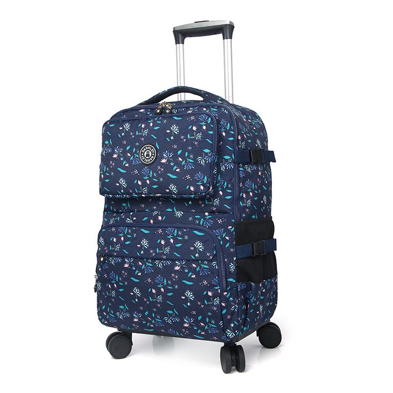 Foldable Rolling Luggage Bag - Women Travel Trolley Suitcase Women Wheeled