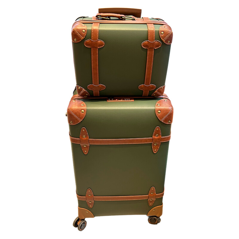Retro Vintage Trunk Suitcase - Vintage PU Leather Suitcase for Women