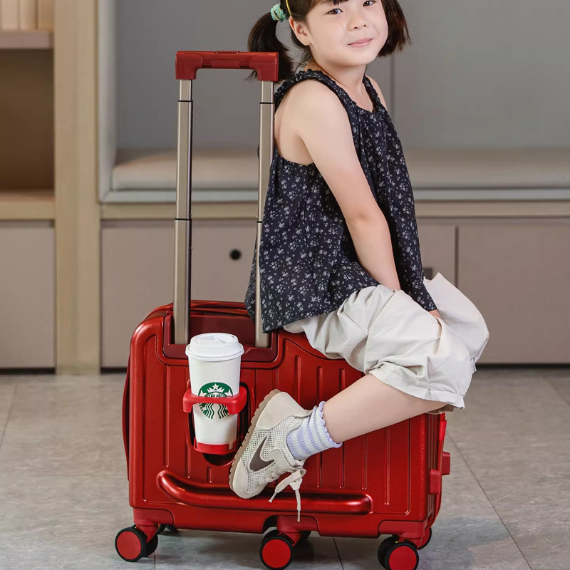 Spinner Wheel Rolling Suitcase 20 Inch - Newest Design Children Luggage Sitting and