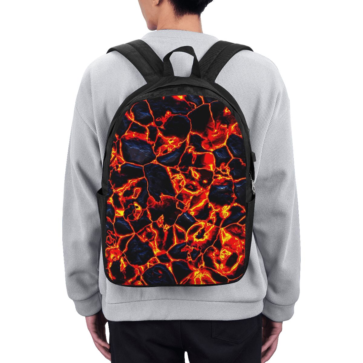 Travel Bags - Magma Volcano Lava Fire Backpack Travel