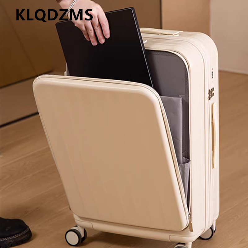 Front Opening Laptop Luggage 24 Inch - KLQDZMS Multifunctional Suitcase 20