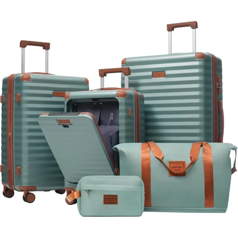 Expandable Hard Shell Luggage Set - 5-Piece Expandable Hardshell Suitcase Set with