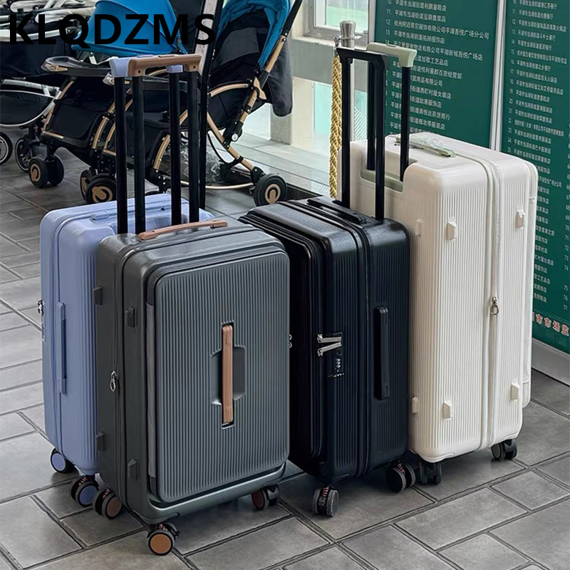 Front Opening Laptop Luggage 24 Inch - KLQDZMS Rolling Luggage Bag Front Opening
