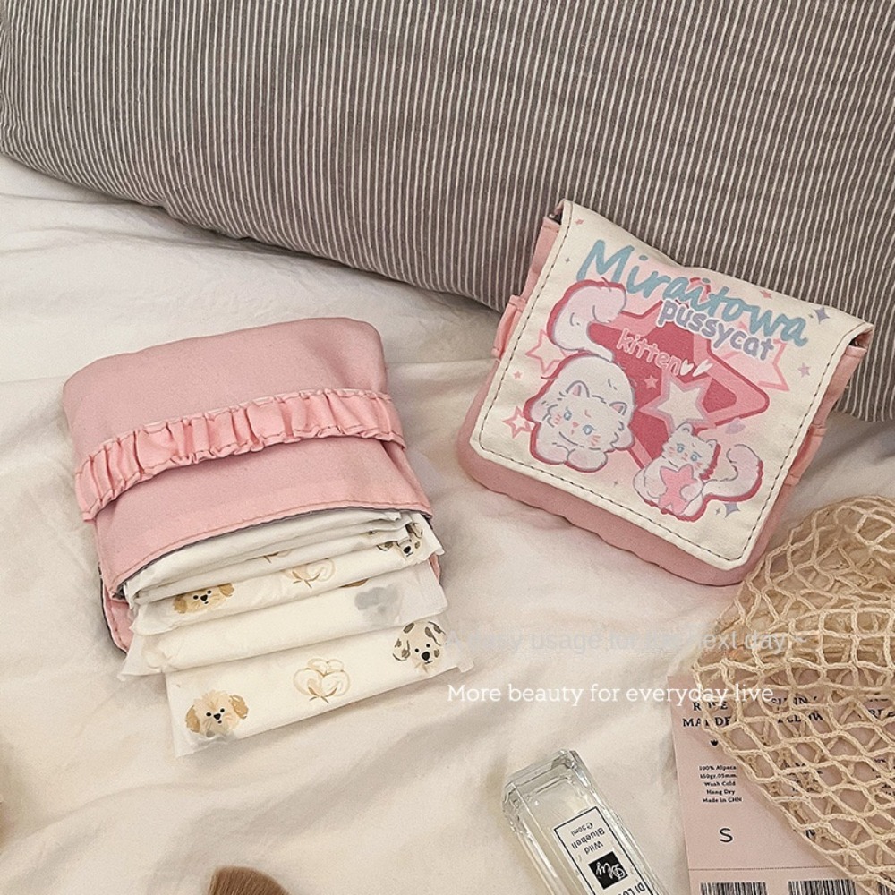 Cosmetic Bags - Mini Data Cables Organizer Sanitary Pads