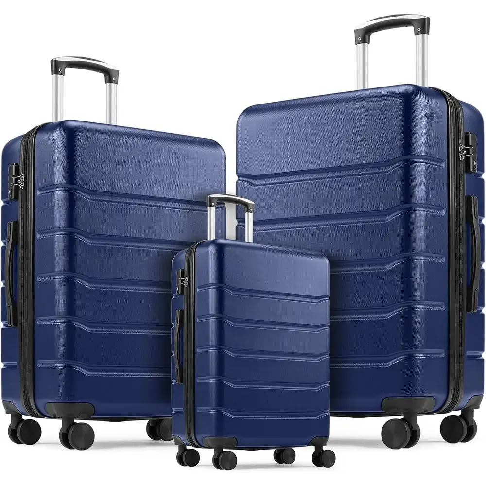 Expandable Hard Shell Luggage Set - 3-Piece Hardshell Expandable Luggage Set with