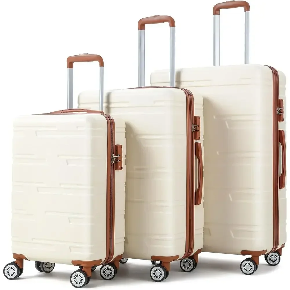 Expandable Hard Shell Luggage Set - Expandable 3-Piece Hardshell Luggage Set with