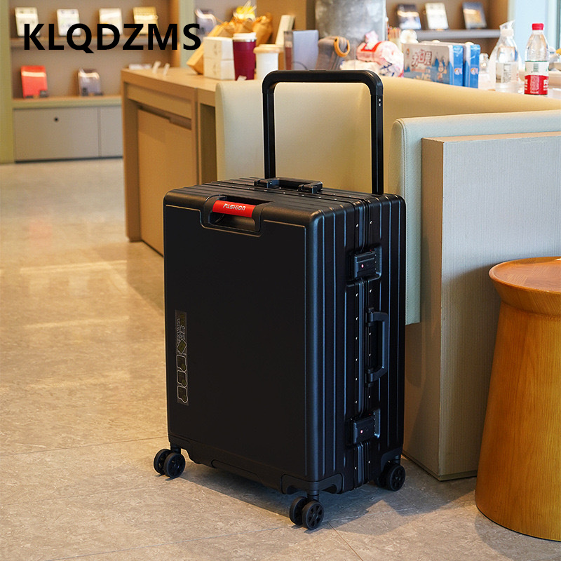 Aluminum Frame Carry On Luggage - KLQDZMS Suitcase Aluminum Frame Boarding Box