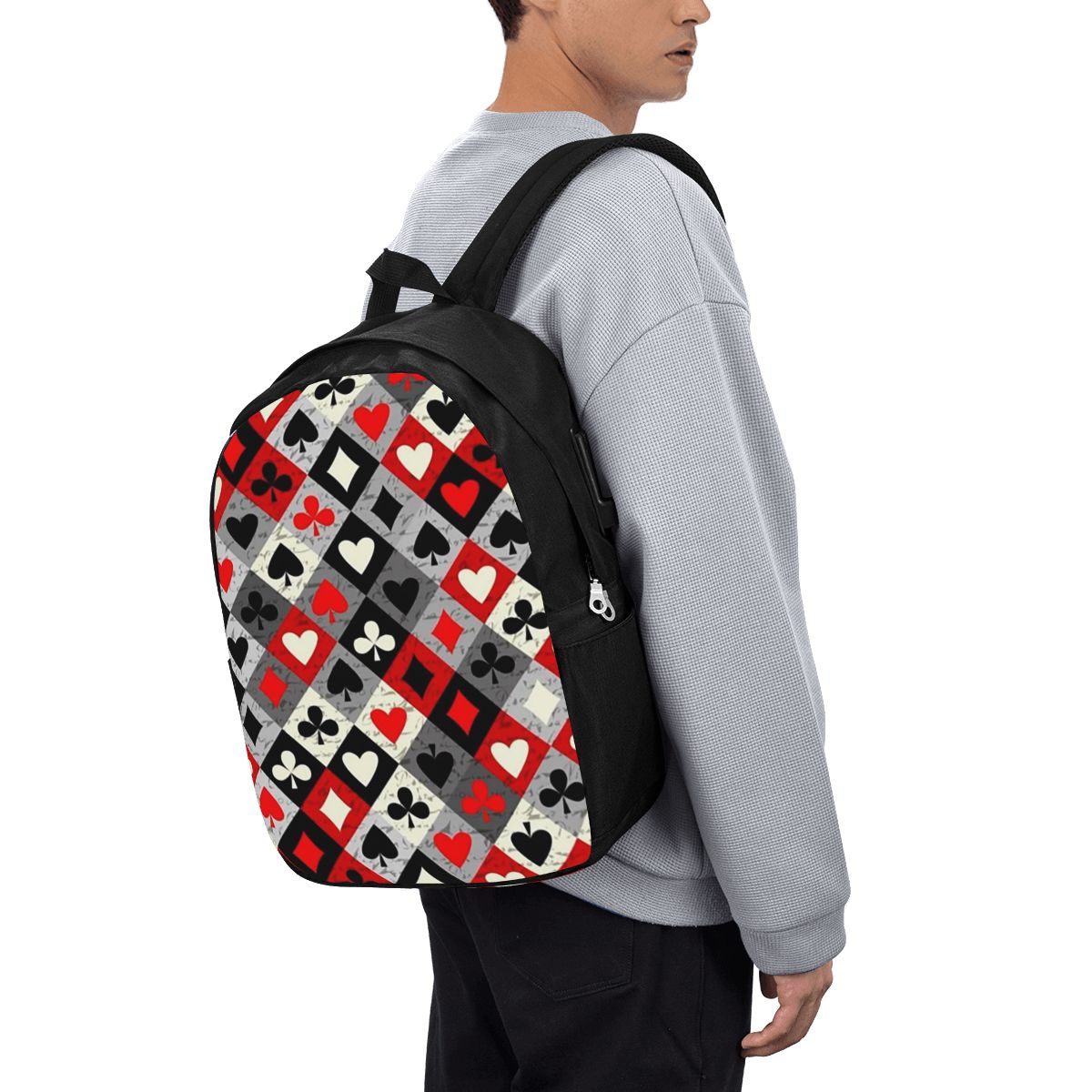 Travel Bags - Playing Cards Poker Print Backpack Travel