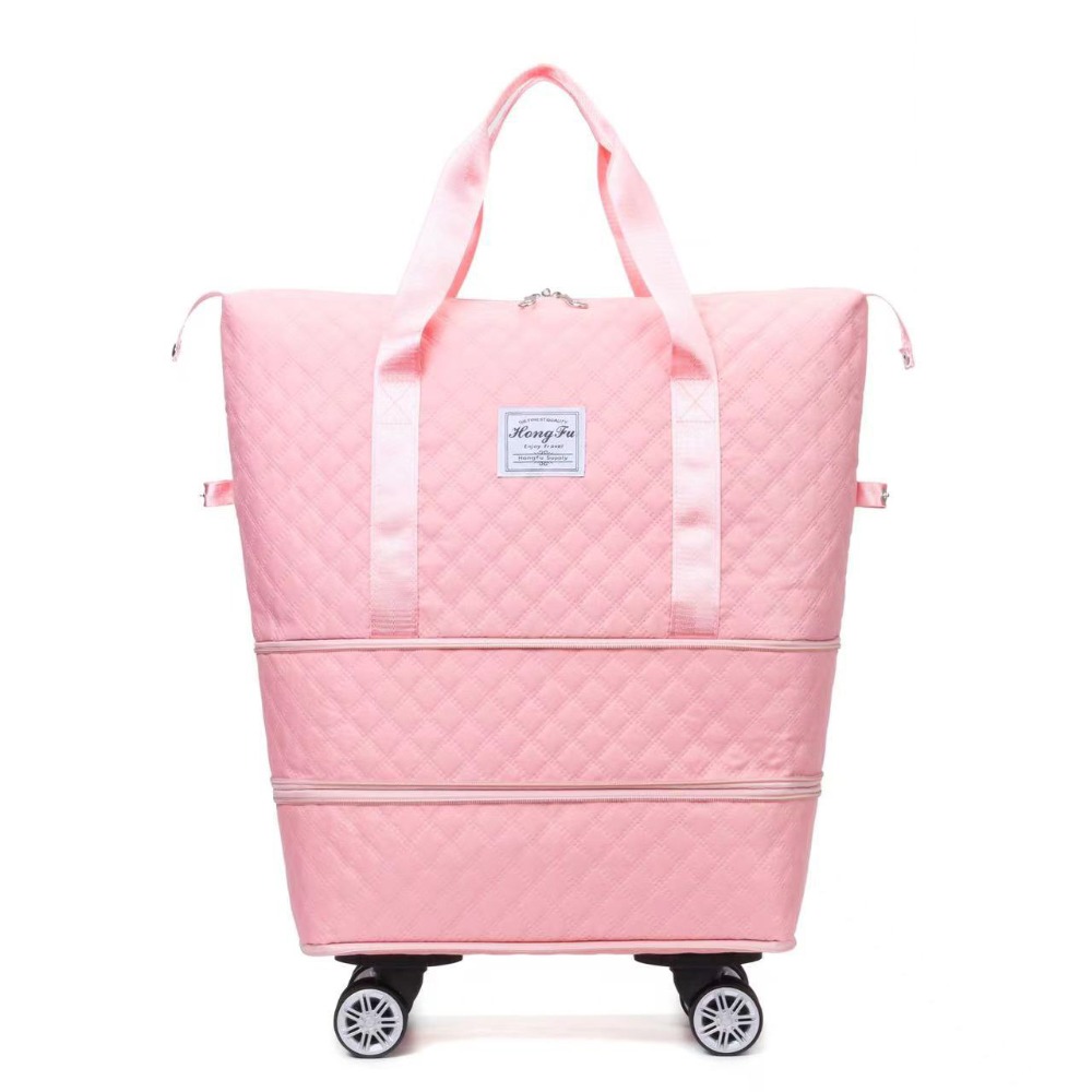 Foldable Rolling Luggage Bag - New Oxford Cloth Duffle Pack Large