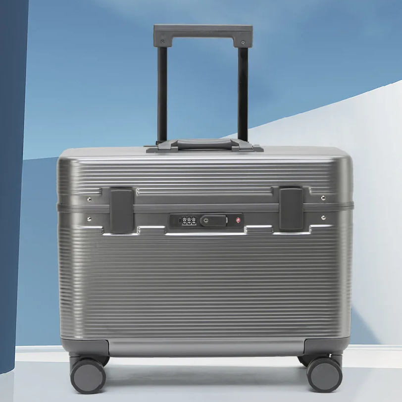 Aluminum Frame Carry On Luggage - Bunnyfly Captain's Travel Case Small Aluminum