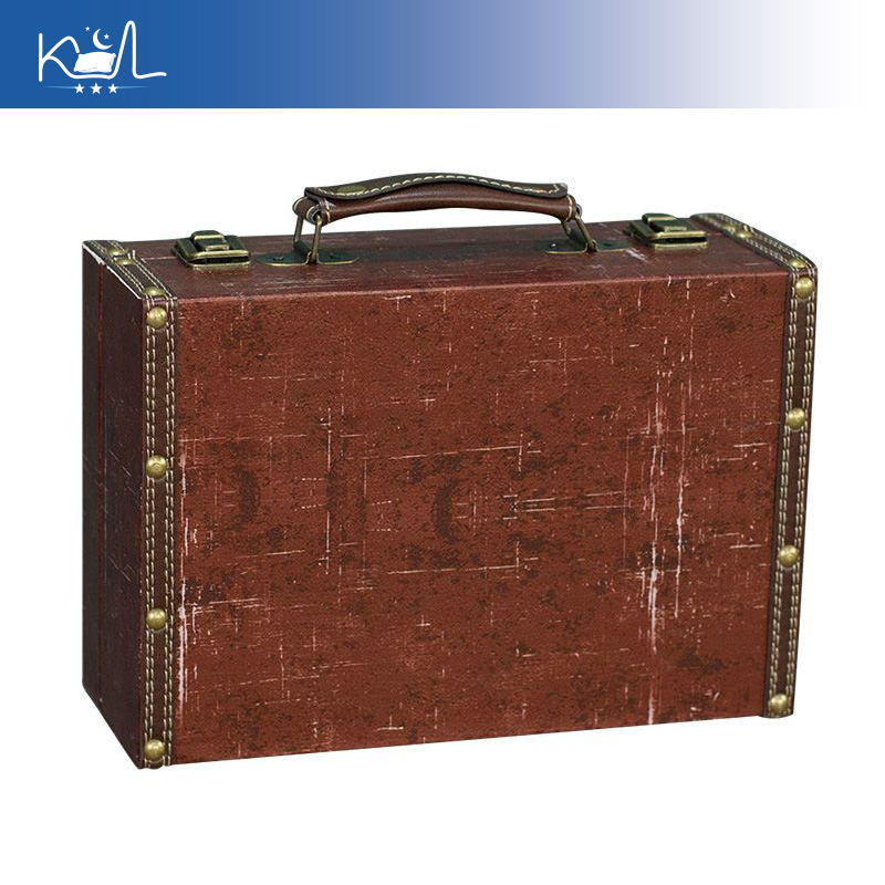 Retro Vintage Trunk Suitcase - Vintage Red Decorative Suitcase Storage Box,