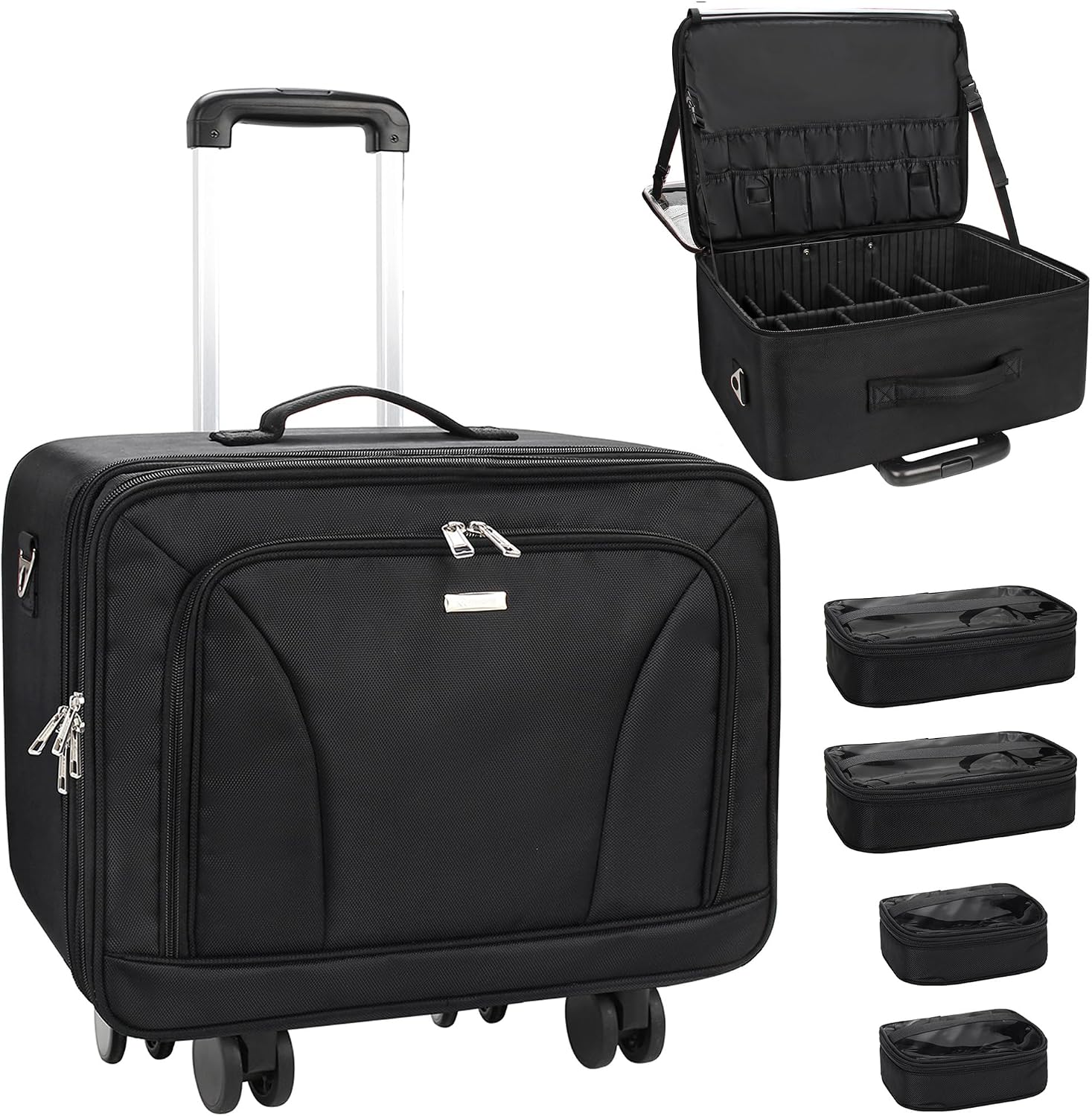 Travel Bags - Extra Large Rolling Makeup Travel Train