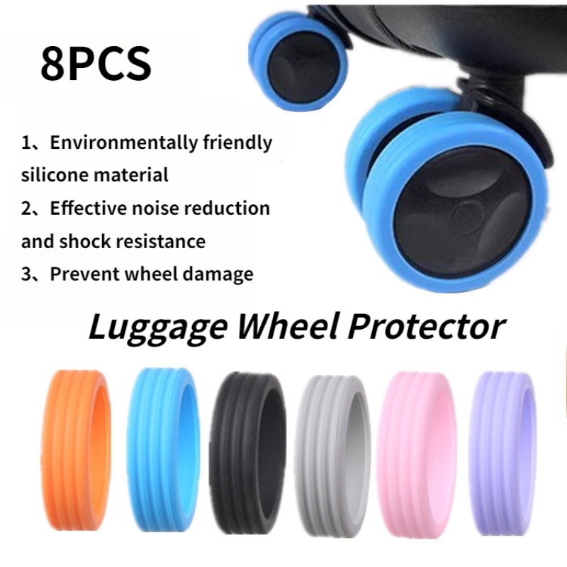 Silent Replacement Luggage Wheels - 8Pcs Silent Luggage Wheel Rubber Sleeves