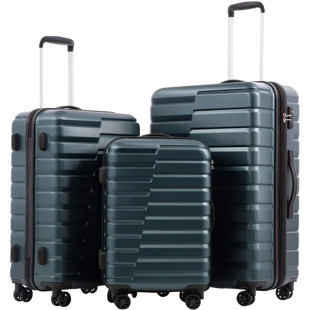 Expandable Hard Shell Luggage Set - 3-Piece Hard Shell Spinner Suitcase Set,