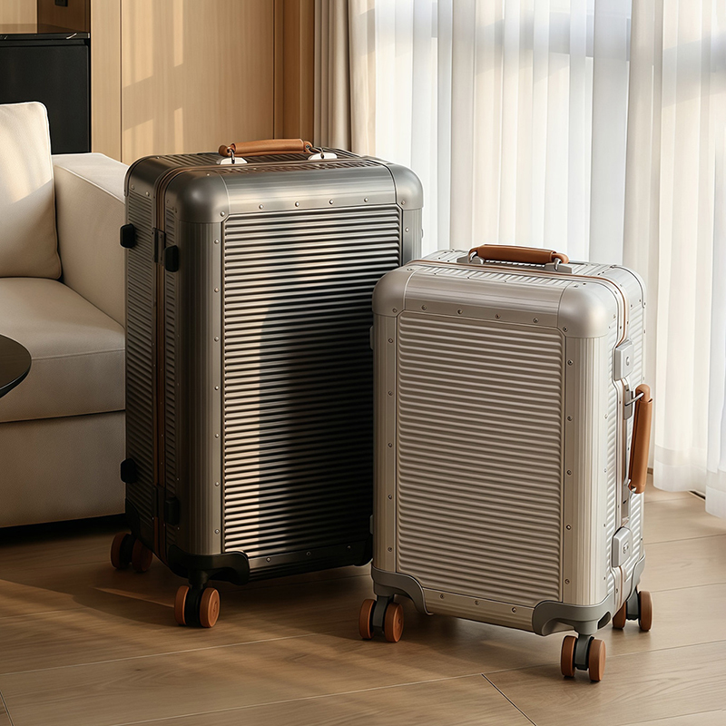 Aluminum Frame Carry On Luggage - Large fashion aluminum-frame trolley suitcase 20/24/28