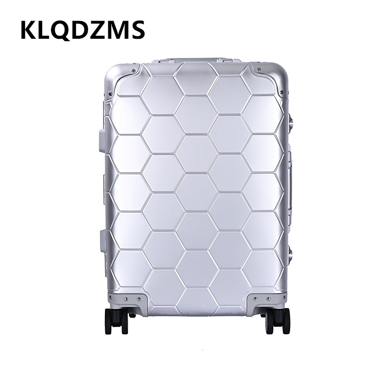 Spinner Wheel Rolling Suitcase 20 Inch - KLQDZMS Cabin Suitcase All Aluminum Magnesium