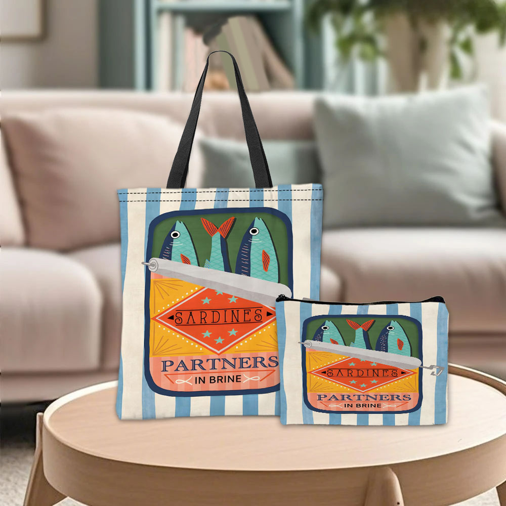 Cosmetic Bags - Sardine Partners Graphic Handbag Cosmetic Pouch