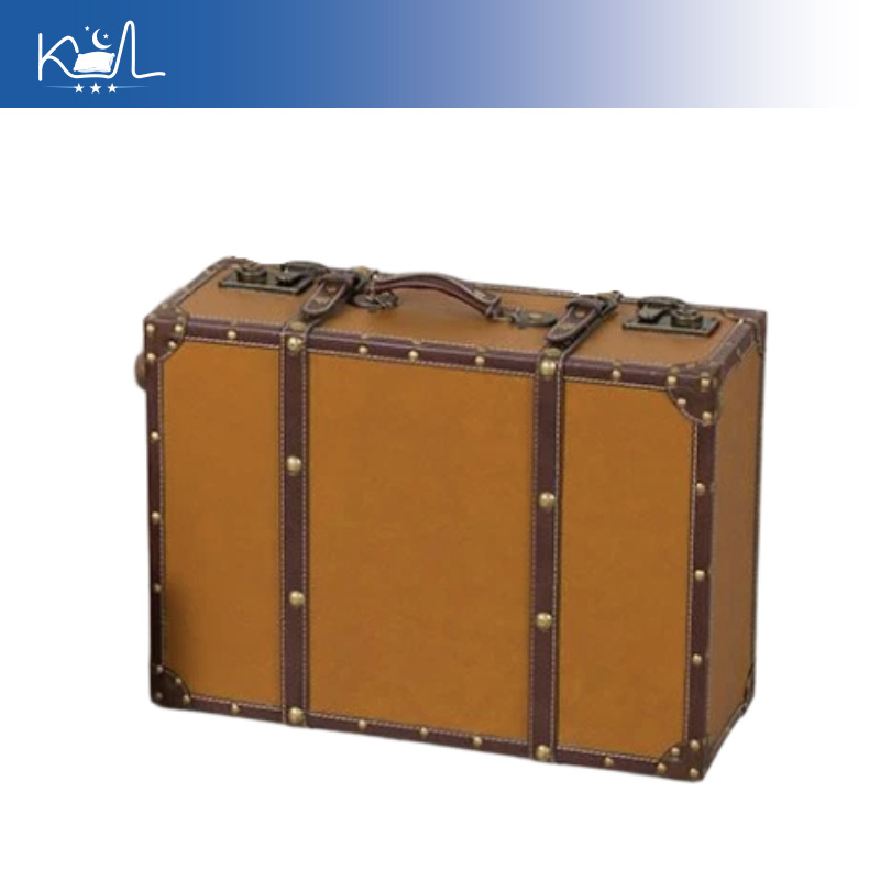 Retro Vintage Trunk Suitcase - Vintage Orange Decorative Suitcase Storage Box,