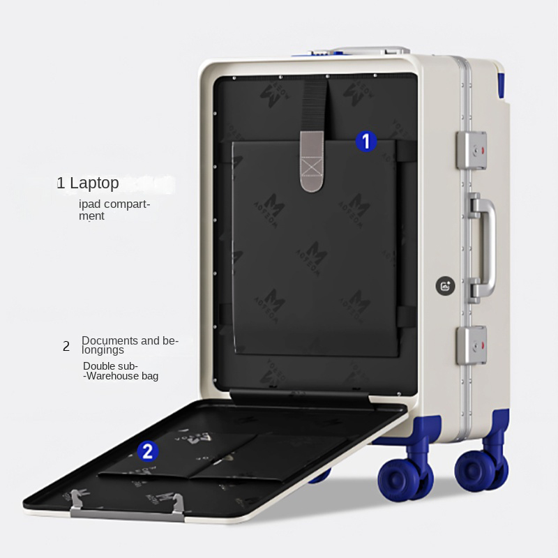 Front-opening Luggage Wide Han - Aluminum Frame Carry On Luggage 评论和价格