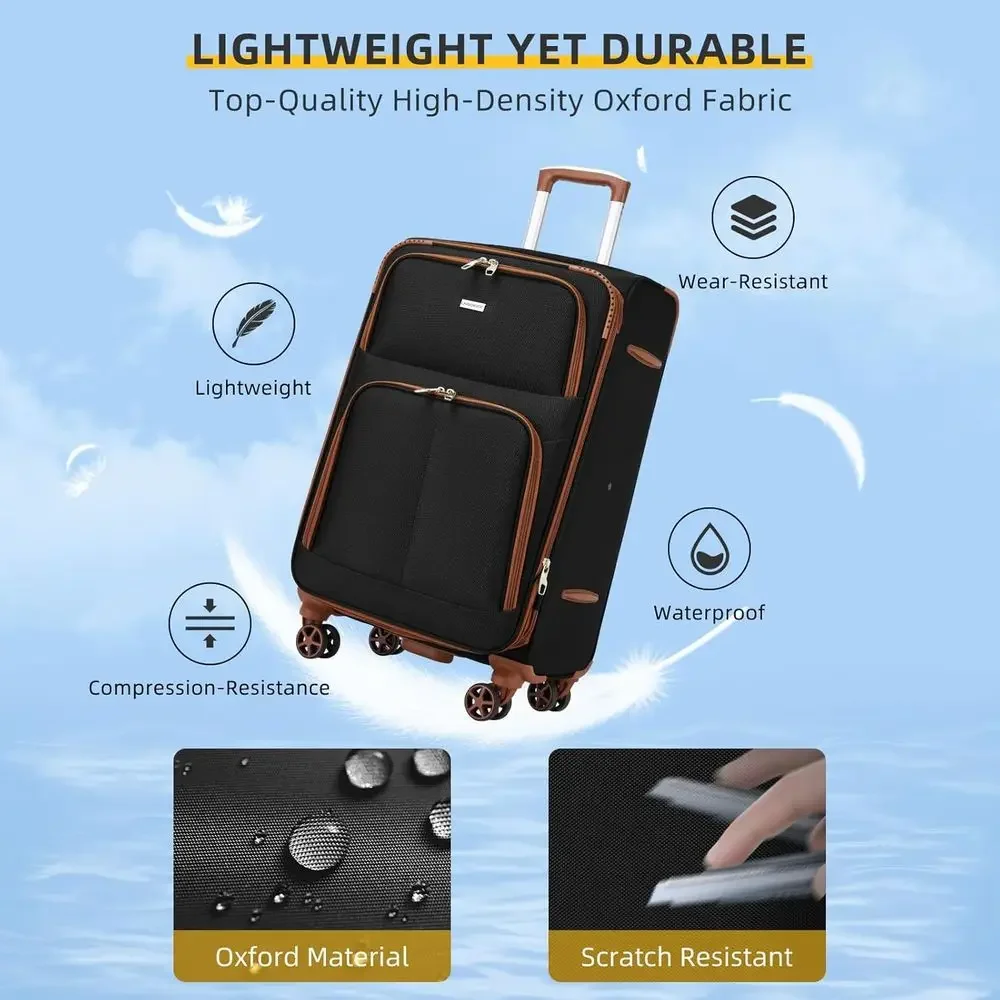 5-Piece Expandable Suitcase Se - Expandable Hard Shell Luggage Set 评论和价格