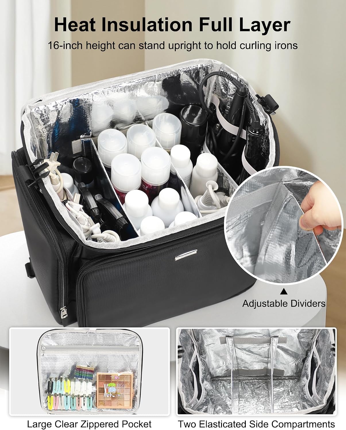 Rolling Makeup Case Hair Tools - Travel Bags 评论和价格