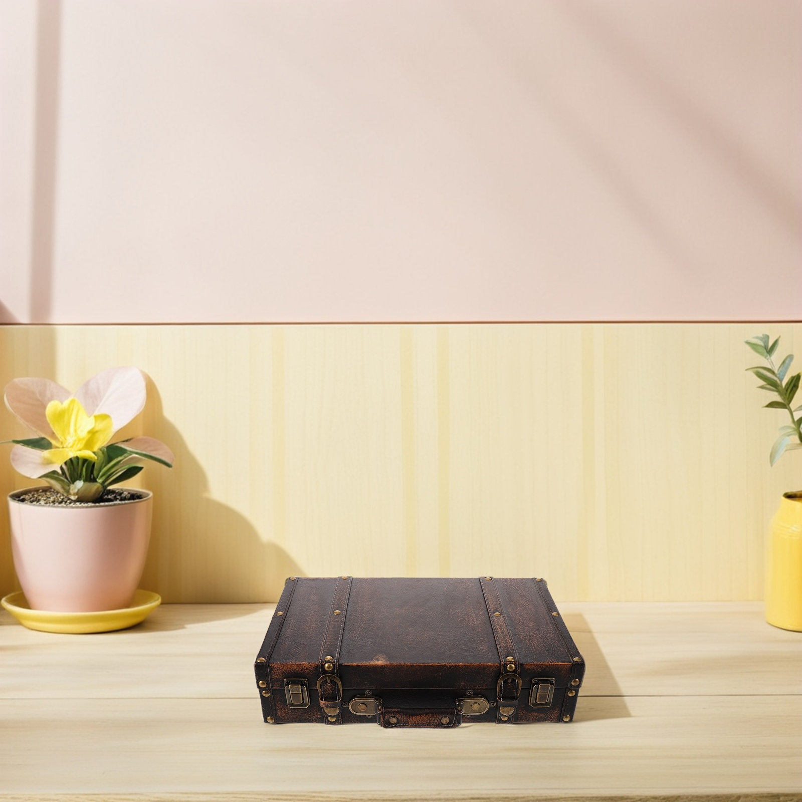 Vintage Suitcase Photo Prop Wo - Retro Vintage Trunk Suitcase 评论和价格