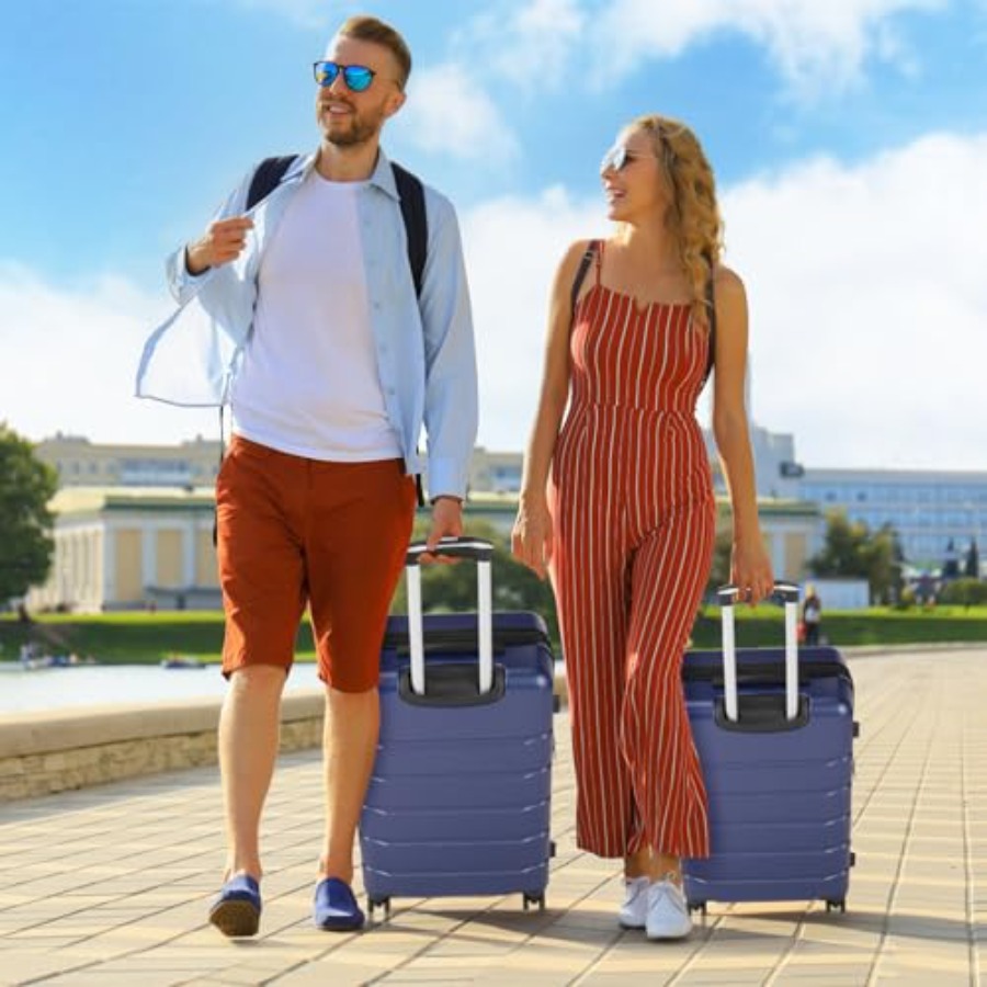 3 Pieces Luggage Set for Trave - Expandable Hard Shell Luggage Set 评论和价格