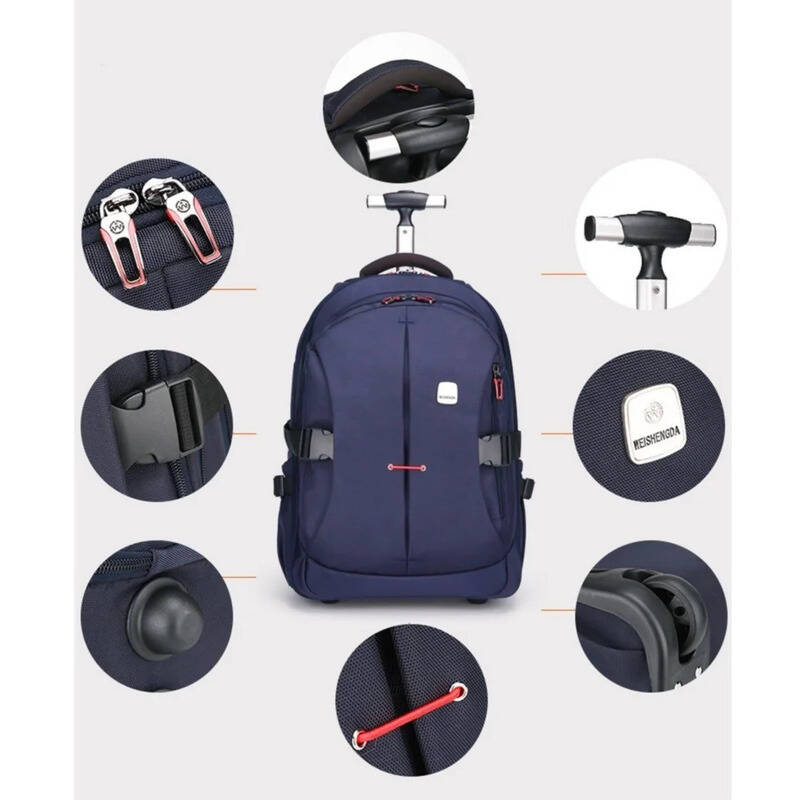 Wheeled Backpack Wheels Travel - Foldable Rolling Luggage Bag 评论和价格