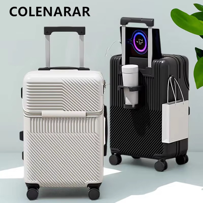 COLENARA Charging Luggage Fron - Front Opening Laptop Luggage 24 Inch 评论和价格