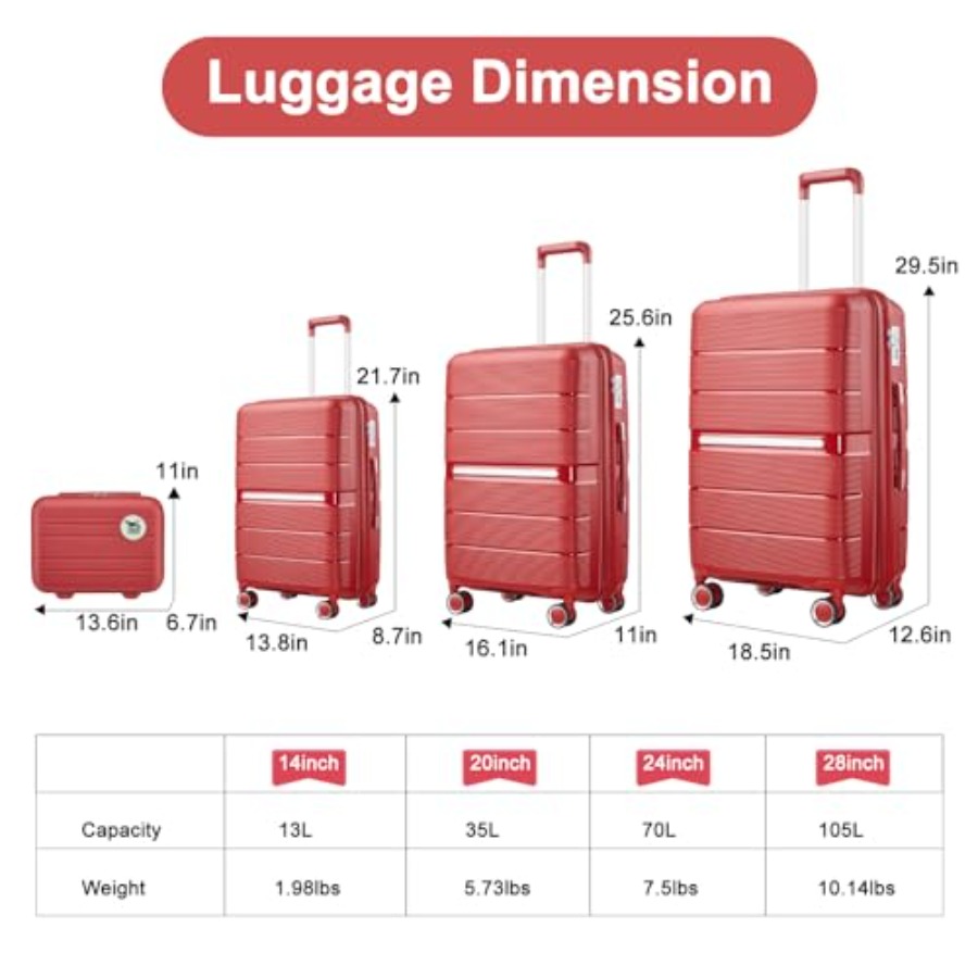 Luggage Sets 4 Pcs Expandable  - Expandable Hard Shell Luggage Set 评论和价格