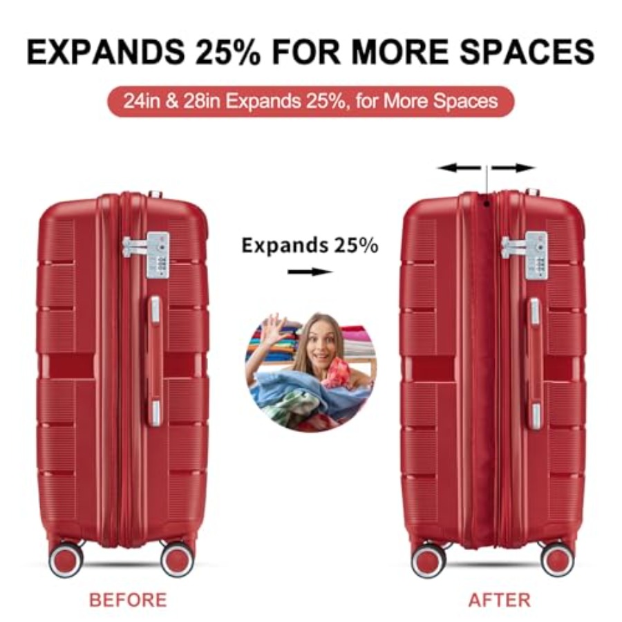 Luggage Sets 4 Pcs Expandable  - Expandable Hard Shell Luggage Set 评论和价格