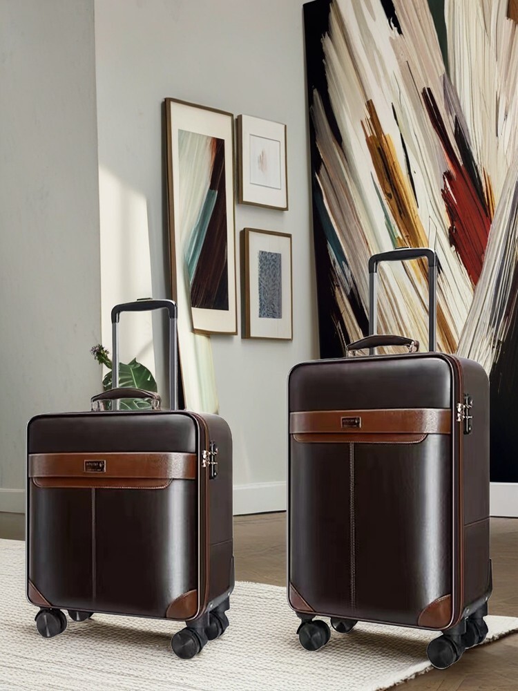 PREMIUM Leather Rolling Luggag - Spinner Wheel Rolling Suitcase 20 Inch 评论和价格