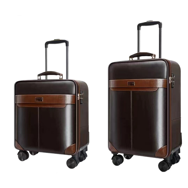 PREMIUM Leather Rolling Luggag - Spinner Wheel Rolling Suitcase 20 Inch 评论和价格