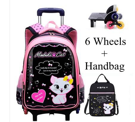 Student School Rolling Backpac - Foldable Rolling Luggage Bag 评论和价格