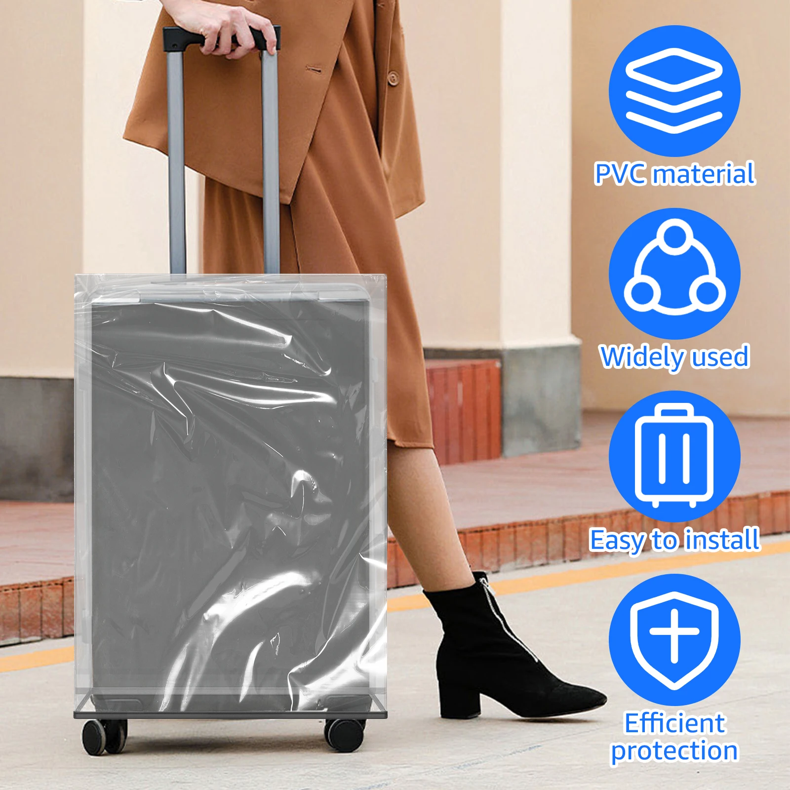 3Pcs Transparent PVC Luggage P - Luggage Protective Cover Transparent 评论和价格
