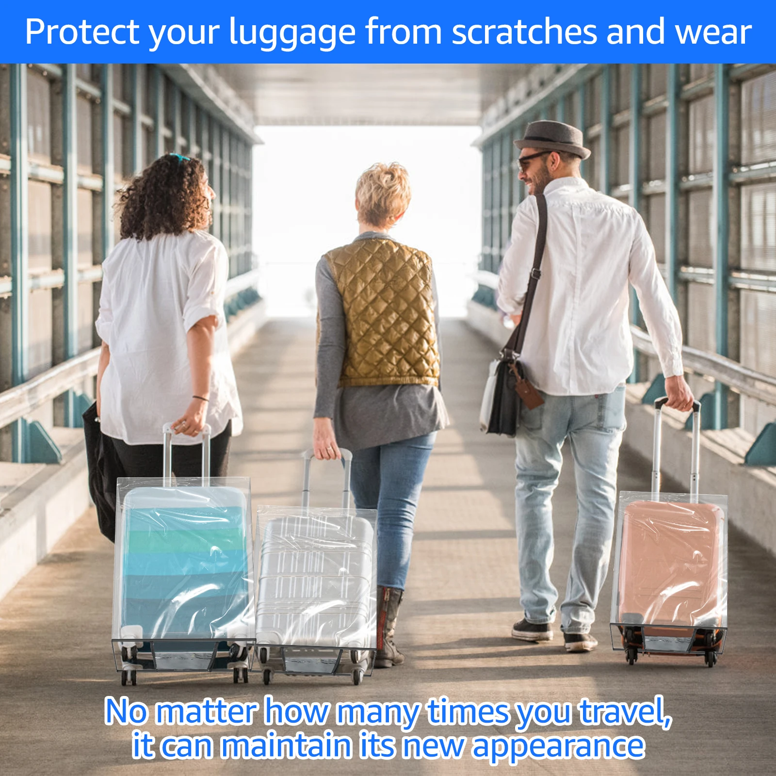 3Pcs Transparent PVC Luggage P - Luggage Protective Cover Transparent 评论和价格