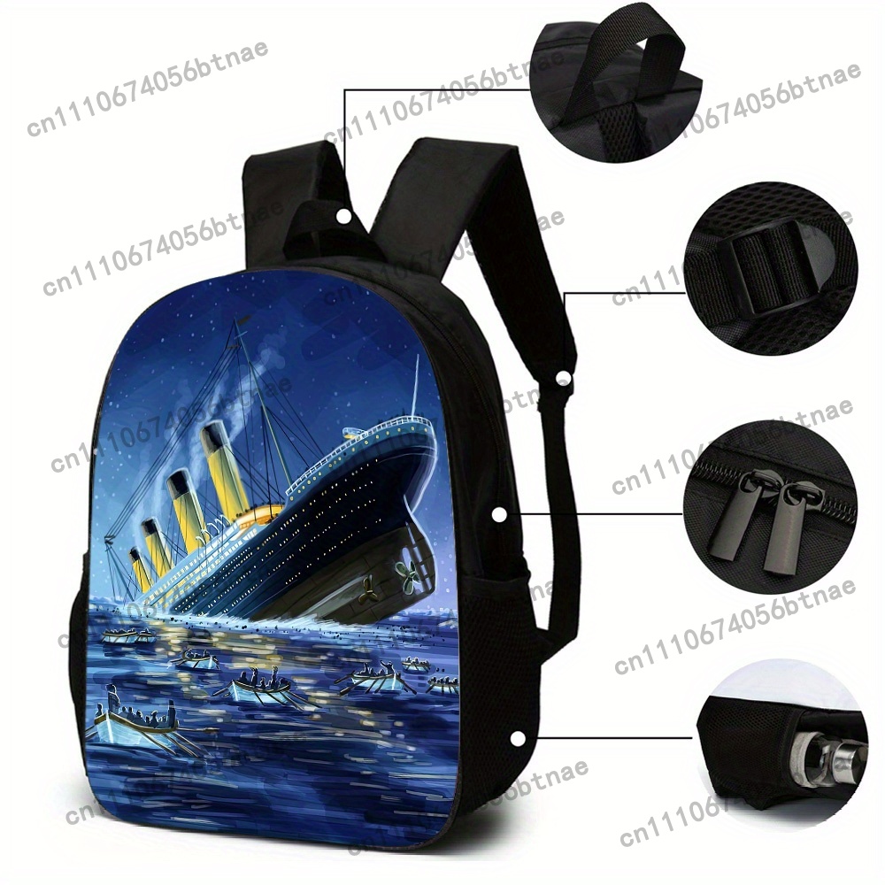 3pcs Titanic Pattern Backpack  - Handbags 评论和价格