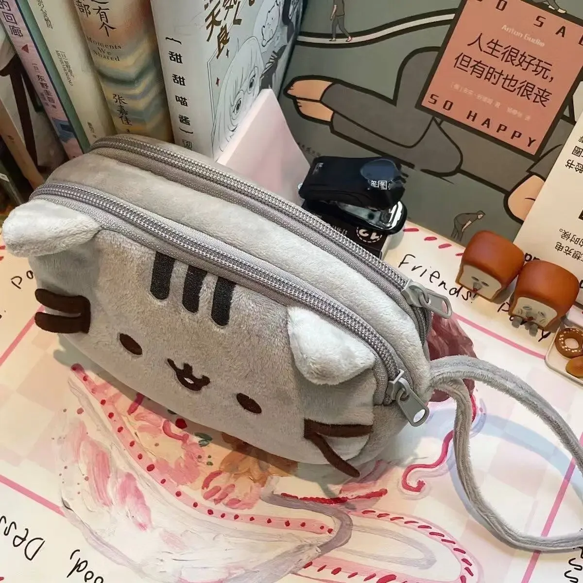 Kawaii Pusheen Fat Cat Cartoon - Cosmetic Bags 评论和价格