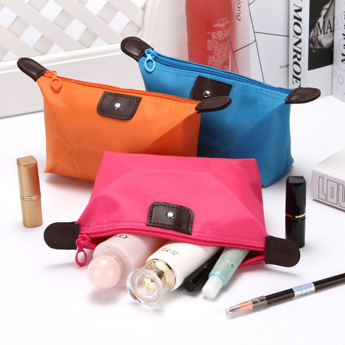 Women Foldable Candy Color Dum - Cosmetic Bags 评论和价格