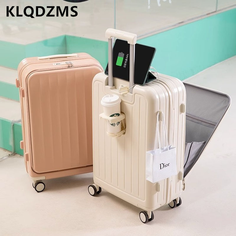 KLQDZMS Multifunctional Suitca - Front Opening Laptop Luggage 24 Inch 评论和价格