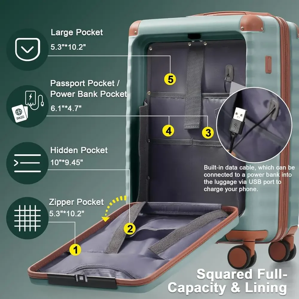 5-Piece Expandable Hardshell S - Expandable Hard Shell Luggage Set 评论和价格