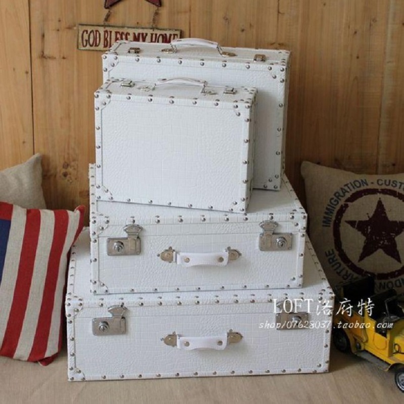 Crocodile Leather Pattern Trav - Retro Vintage Trunk Suitcase 评论和价格