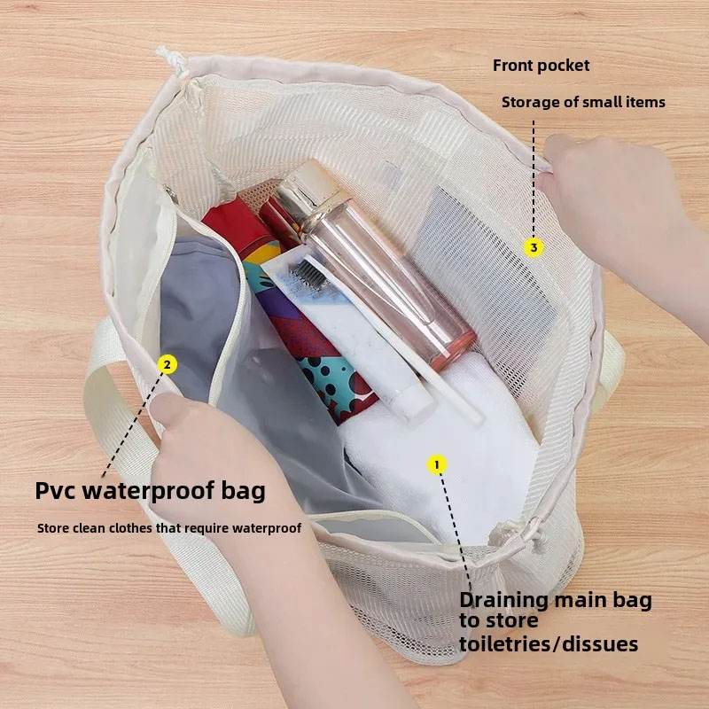 Large Capacity Beach Bag Drain - Cosmetic Bags 评论和价格