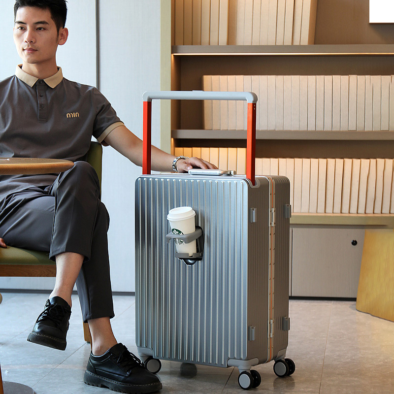 New Wide Handle Suitcase on Wh - Aluminum Frame Carry On Luggage 评论和价格
