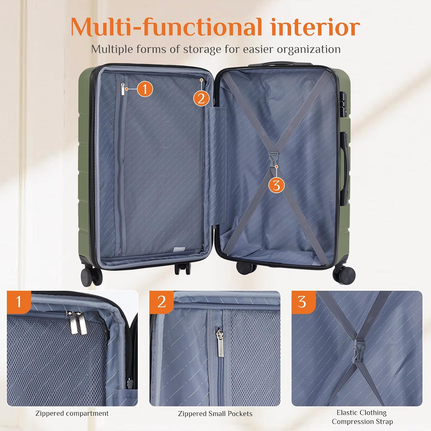 28 Inch Carry on Luggage, Hard - Expandable Hard Shell Luggage Set 评论和价格