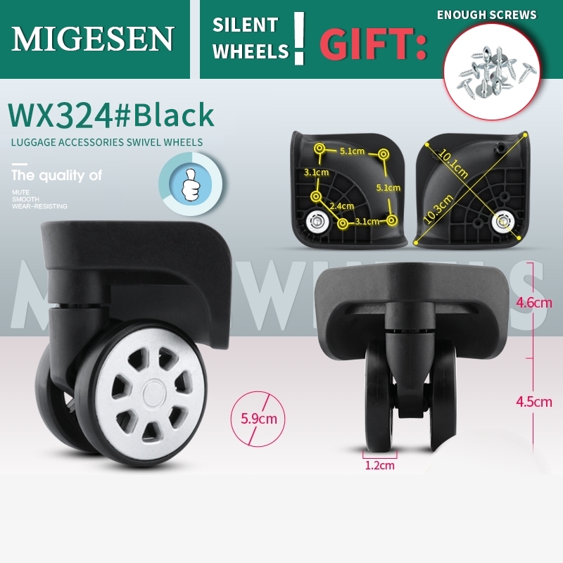 1 Pair of Universal Luggage Wh - Silent Replacement Luggage Wheels 评论和价格
